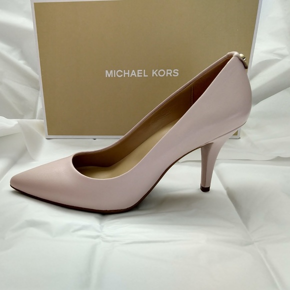 Michael Kors Shoes - Michael Kors Flex Mid Leather Heels Soft Pink.